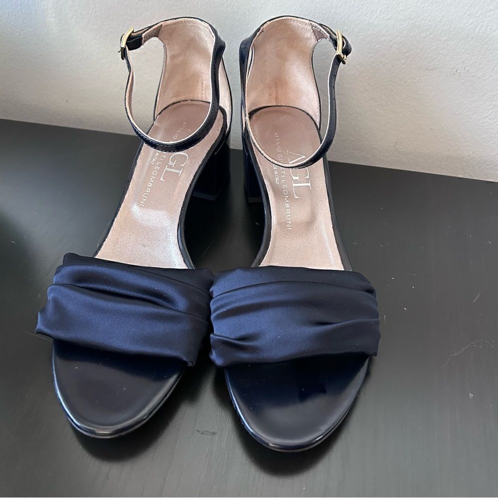 AGL Satin Top All leather sandals in navy blue - Picture 11 of 11